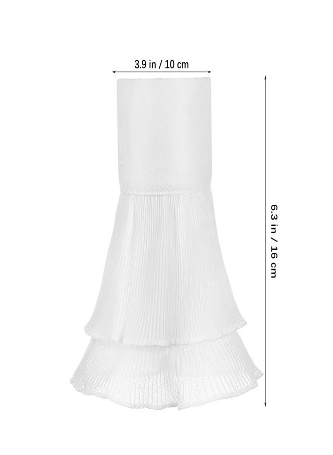 Yardenfun 1 Pair Decorative Cuffs Detachable Chiffon Wrist Cuffs Elegant Double Layer Ruffles for Women Perfect Accessory for Dresses and Sweaters - Image 2